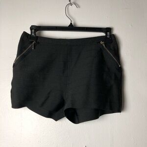 Forever 21 Black High Waist Shorts Ribbed Zipper Front Size Large